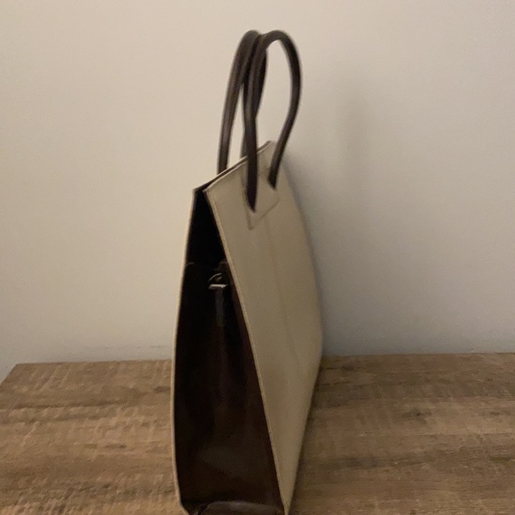 Sale❣️ NWOT Cream Leather Briefcase / Laptop Bag - Picture 2 of 5